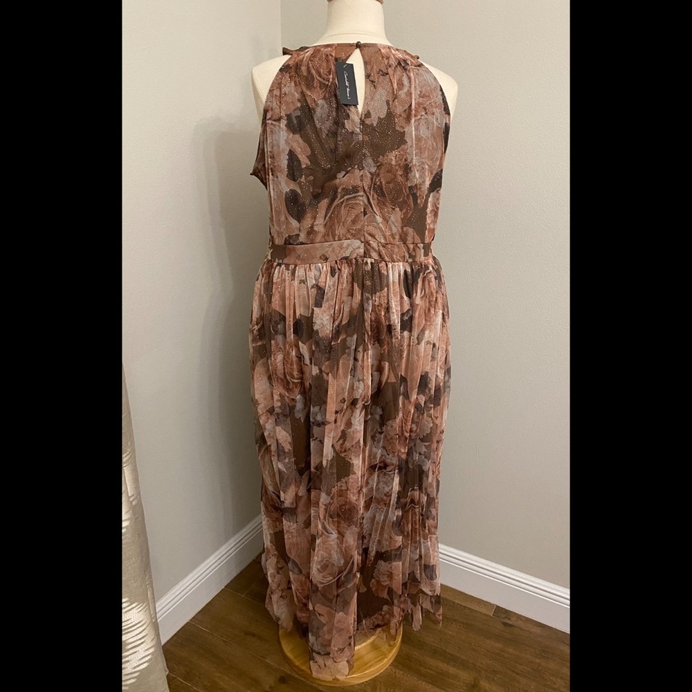 Candalite Plus Dress Brown Blush Mesh 2X Plus Size - Picture 4 of 4